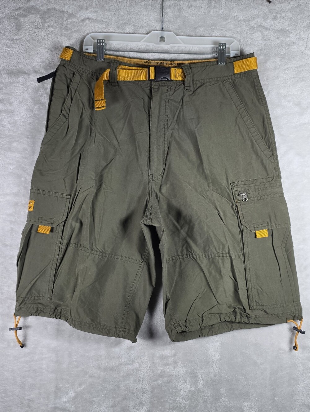Abercrombie & Fitch Paratrooper Cargo Shorts Mens Medium Green 12” Inseam Y2K